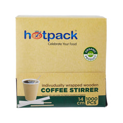 Disposable Individually Wrapped Wooden Coffee Stirrer - hotpackwebstore.com - Wooden Coffee Stirrer