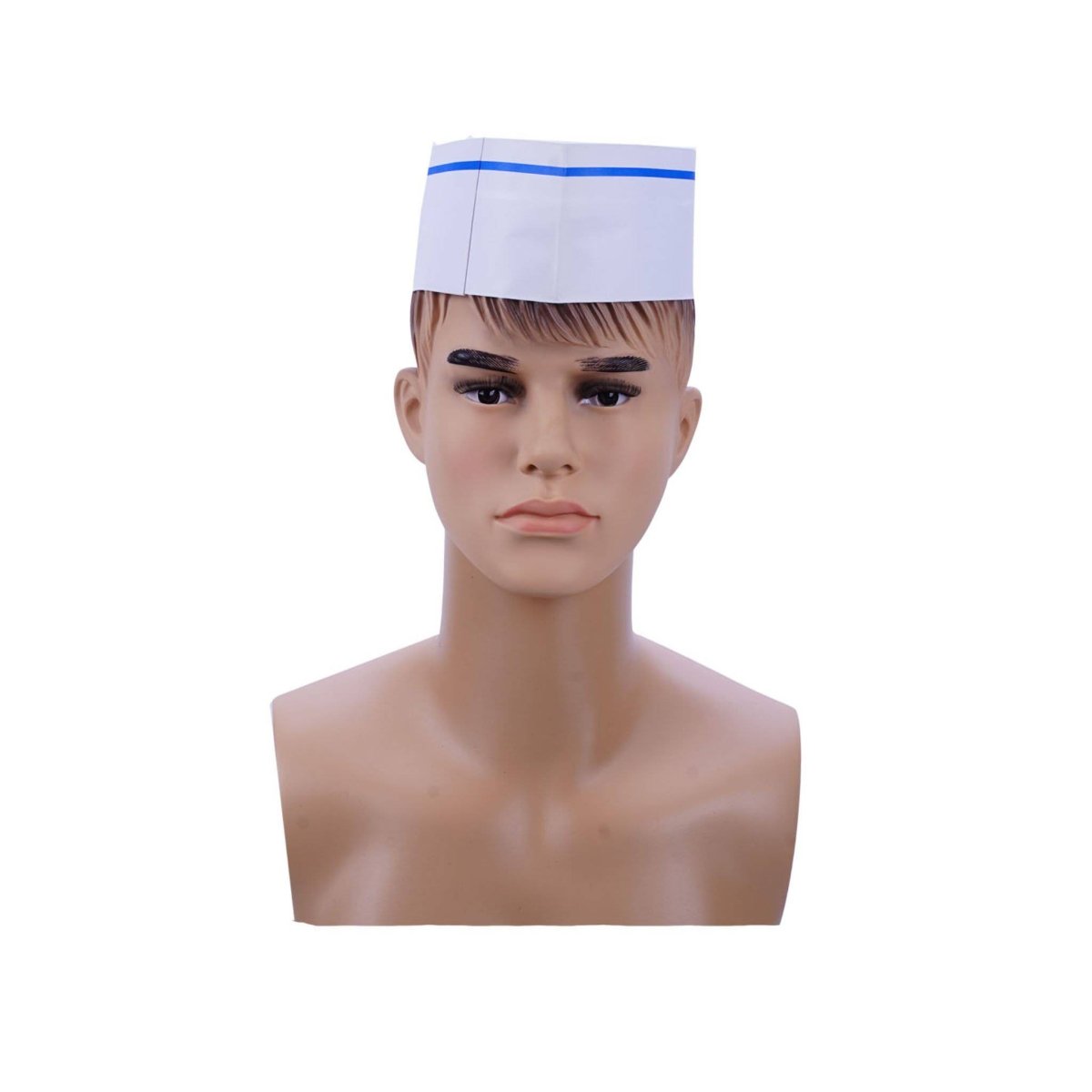 Forage Hat Blue Strip 100 Pieces X 10 Packts - hotpackwebstore.com - Chef Hats