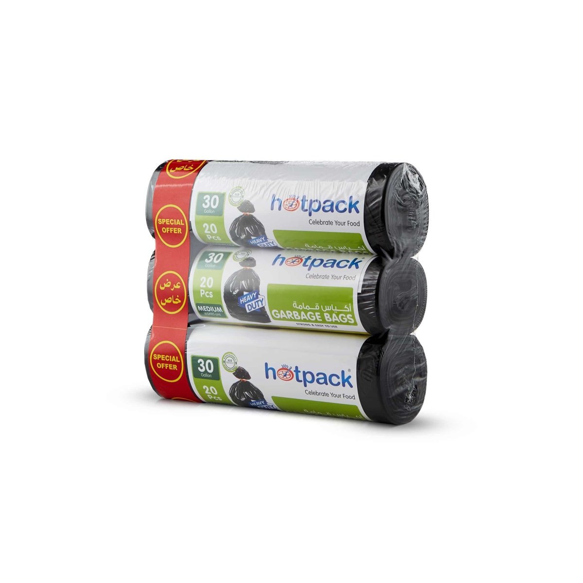 Garbage Bag Roll 65 x 95 cm Offer Pack + Garbage Bag Offer Pack Buy 2 Get 2 50 Pieces x 4 Rolls 28th Anniversary Combo - hotpackwebstore.com - 