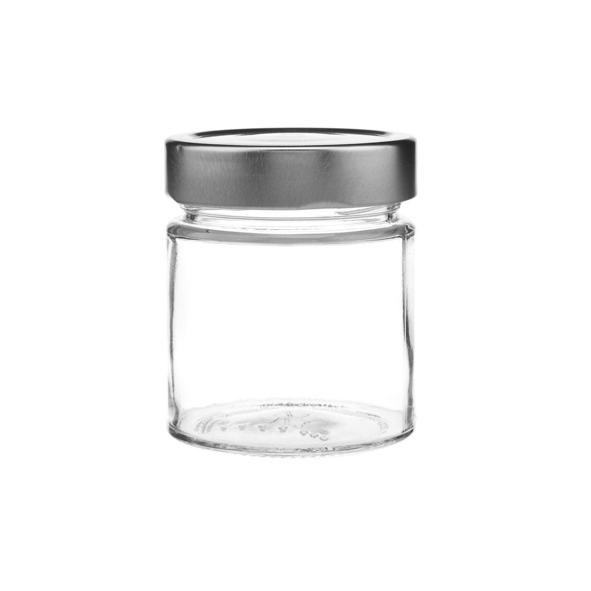 Glass Jar Ergo Shape With Silver Cap - hotpackwebstore.com - Glass Jars