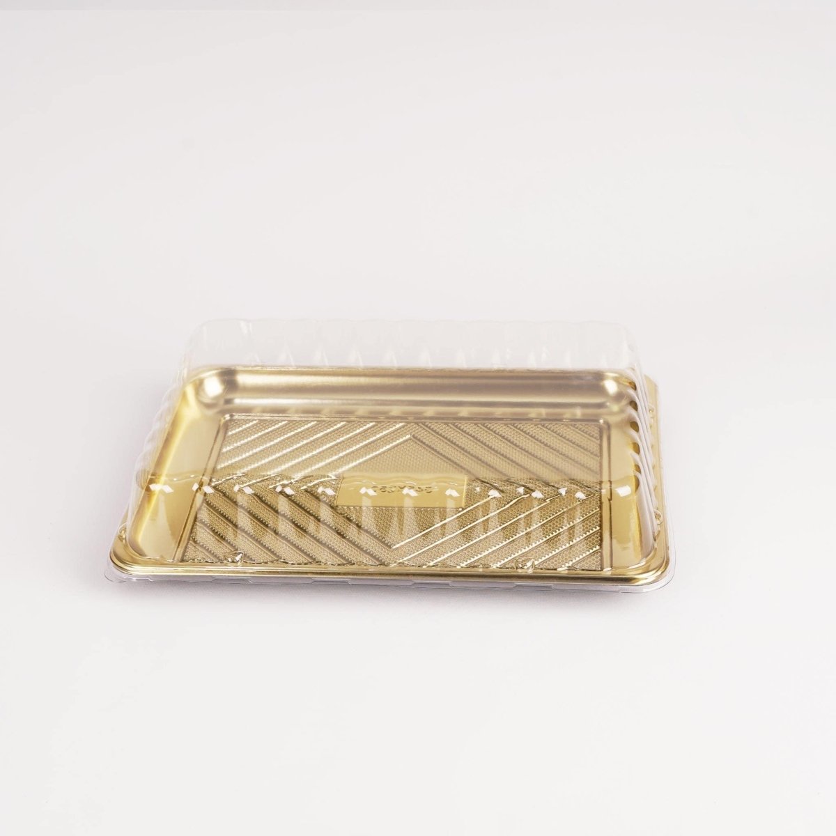 Gold Base Rectangle Cake Container With Lid - hotpackwebstore.com - Cake Containers