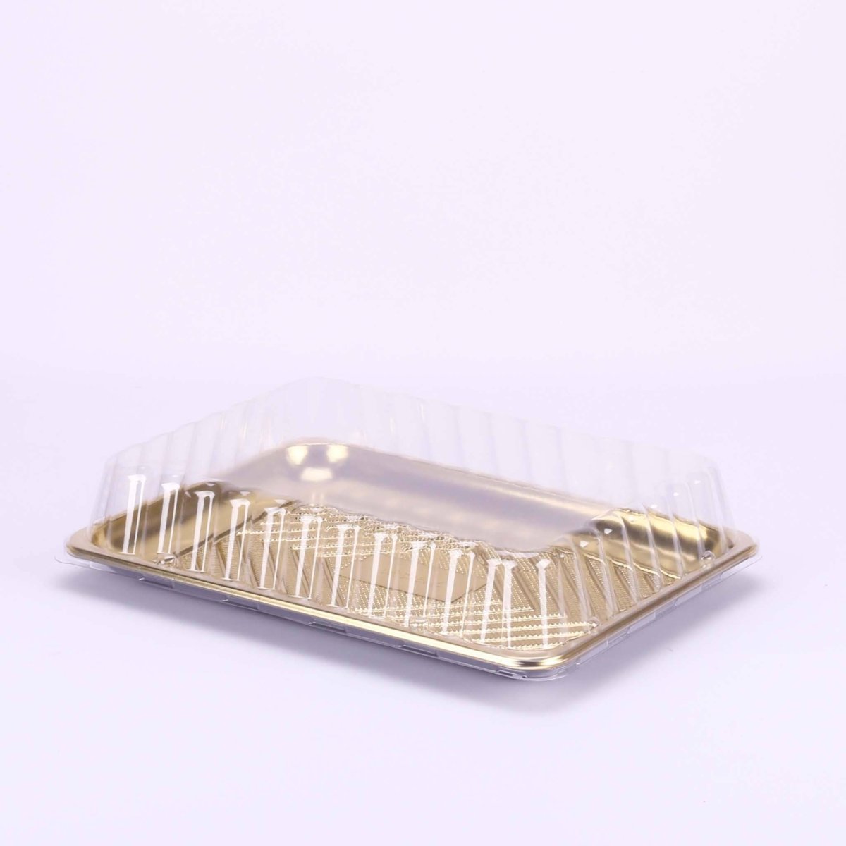 Gold Base Rectangle Cake Container With Lid - hotpackwebstore.com - Cake Containers