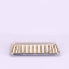 Gold Base Rectangle Cake Container With Lid - hotpackwebstore.com - Cake Containers