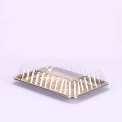 Gold Base Rectangle Cake Container With Lid - hotpackwebstore.com - Cake Containers