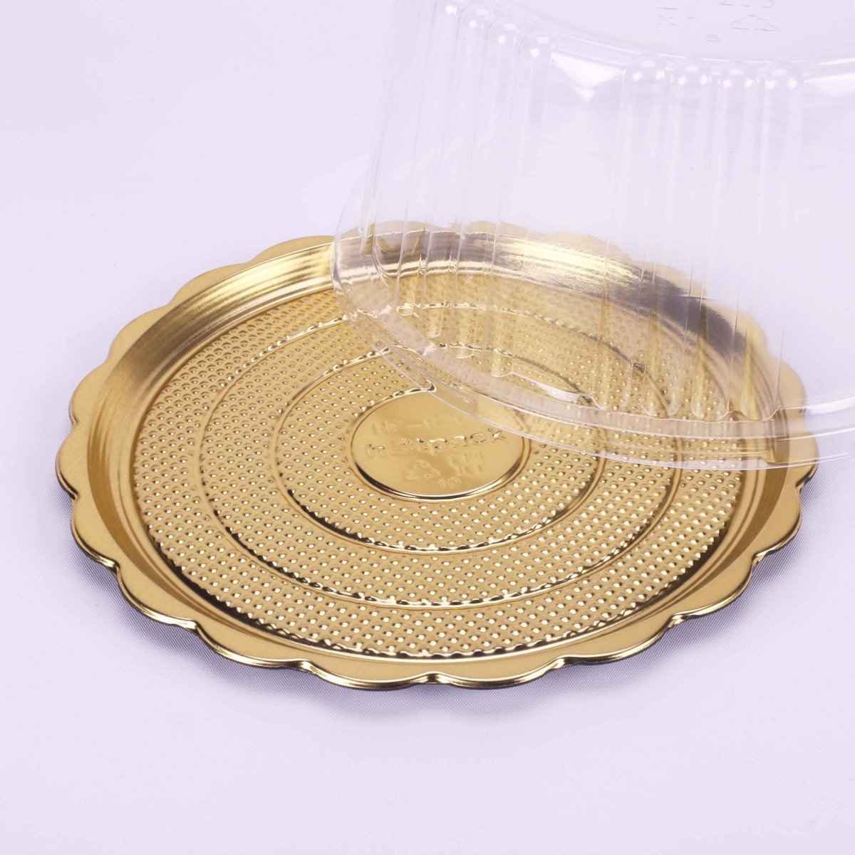 Gold Base Round Cake Container With Lid - hotpackwebstore.com - Cake Containers