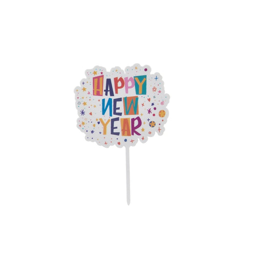 Happy New Year Cake Topper 1 Pcs - hotpackwebstore.com - Baking & Decoration