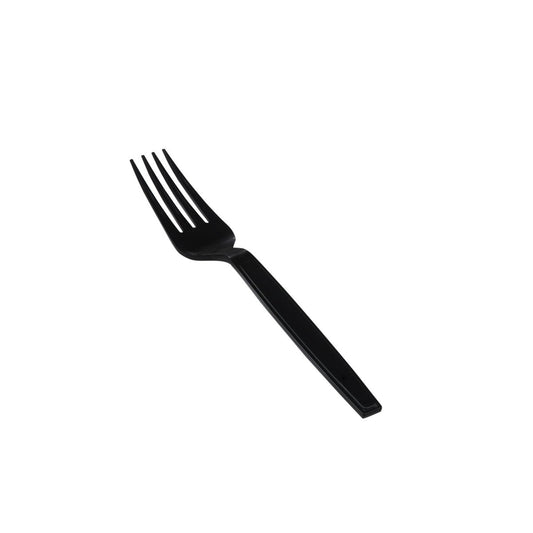 Heavy Duty Fork Black Plastic Individually Wrap 500 Pieces - hotpackwebstore.com - Plastic Cutleries