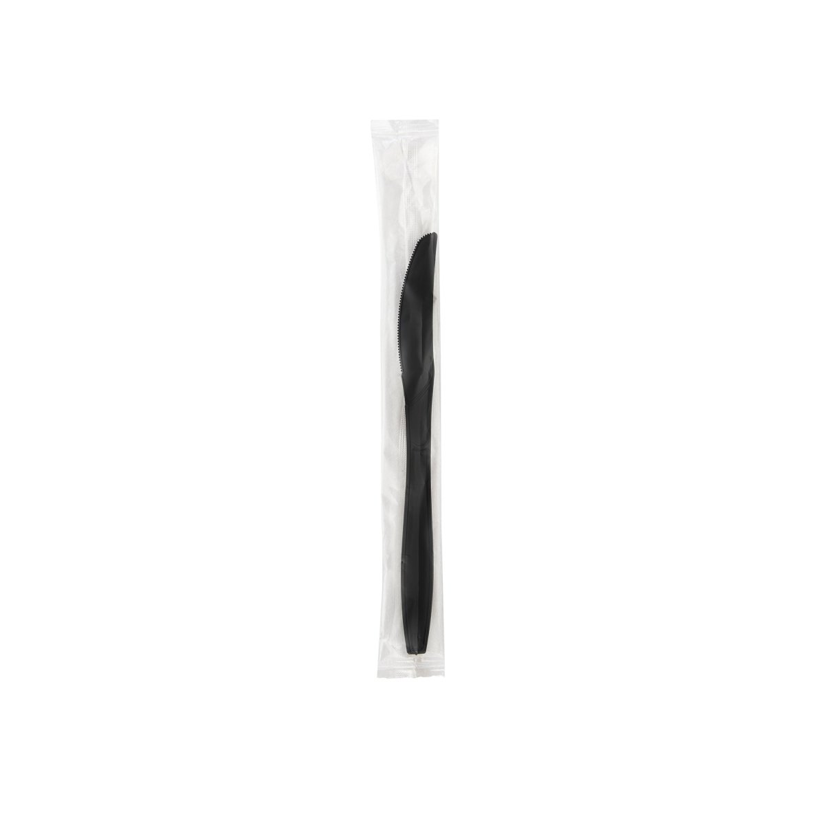 Heavy Duty Knife Black Plastic Individually Wrap 500 Pieces - hotpackwebstore.com - Plastic Cutleries