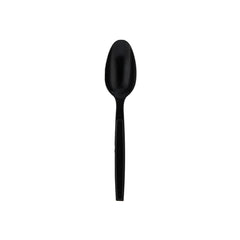 Heavy Duty Spoon Black Plastic Individually Wrap 500 Pieces - hotpackwebstore.com - Plastic Cutleries