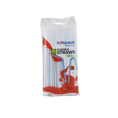 Hotpack Flexible Straw 6mm - hotpackwebstore.com - Plastic Straws