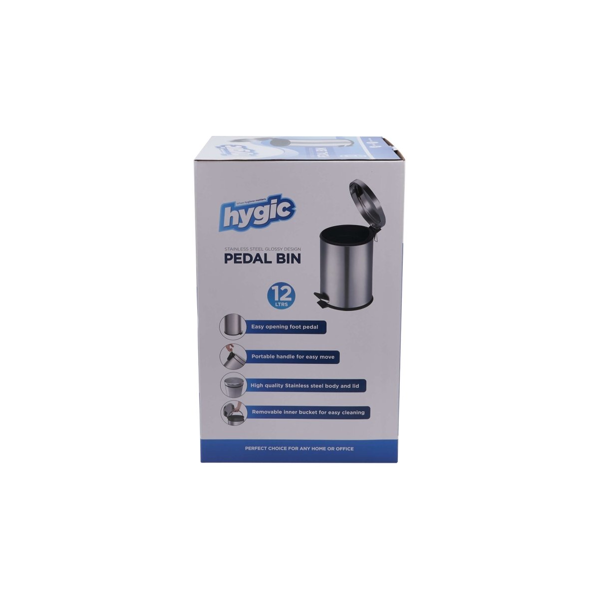 Hygic Stainless Steel Pedal Bin | Dust Bin - hotpackwebstore.com - Pedal Bin