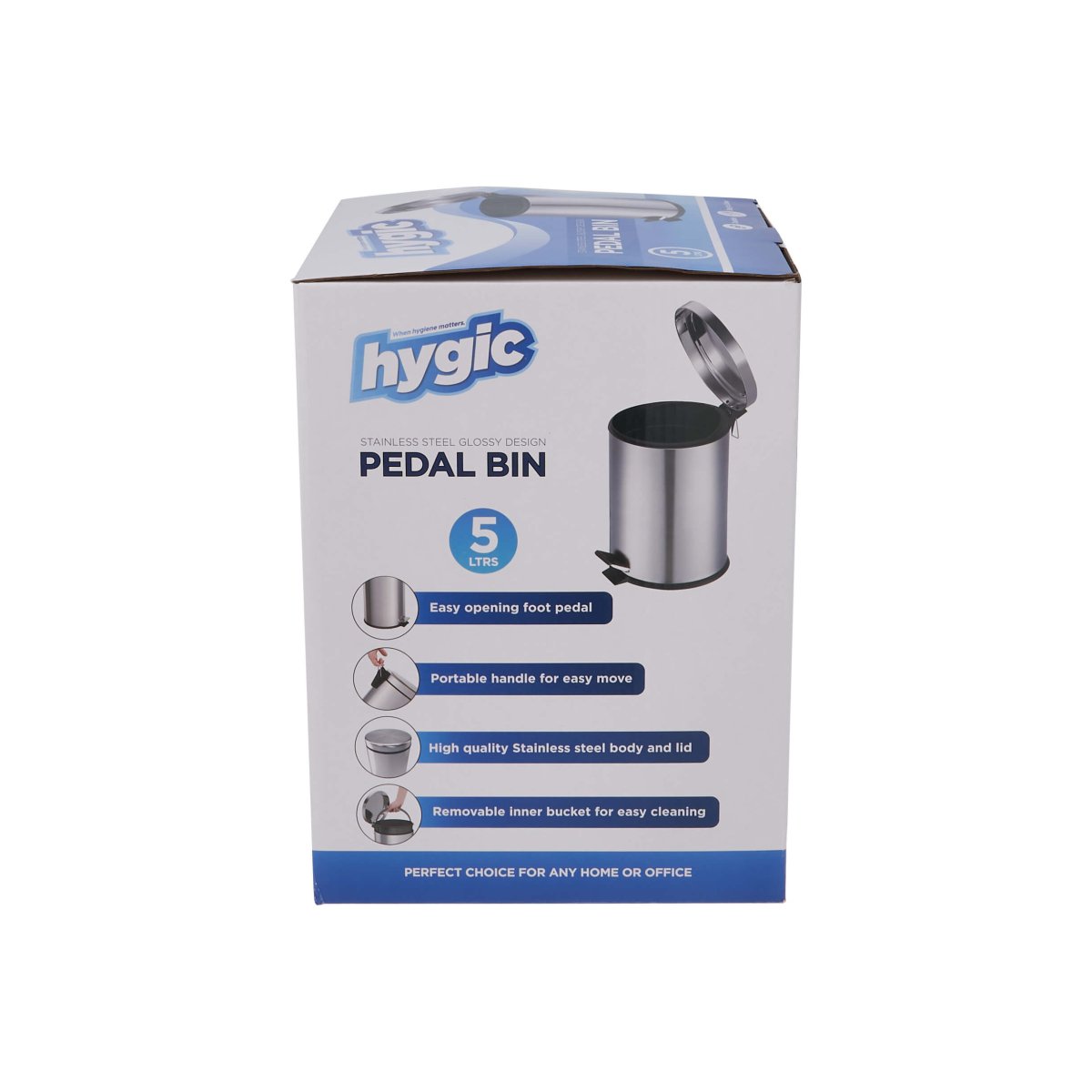 Hygic Stainless Steel Pedal Bin | Dust Bin - hotpackwebstore.com - Pedal Bin