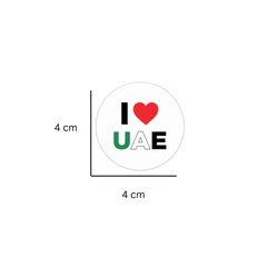 I Love UAE Round Sticker 250 Pieces 40mm - hotpackwebstore.com - Decorative Stickers