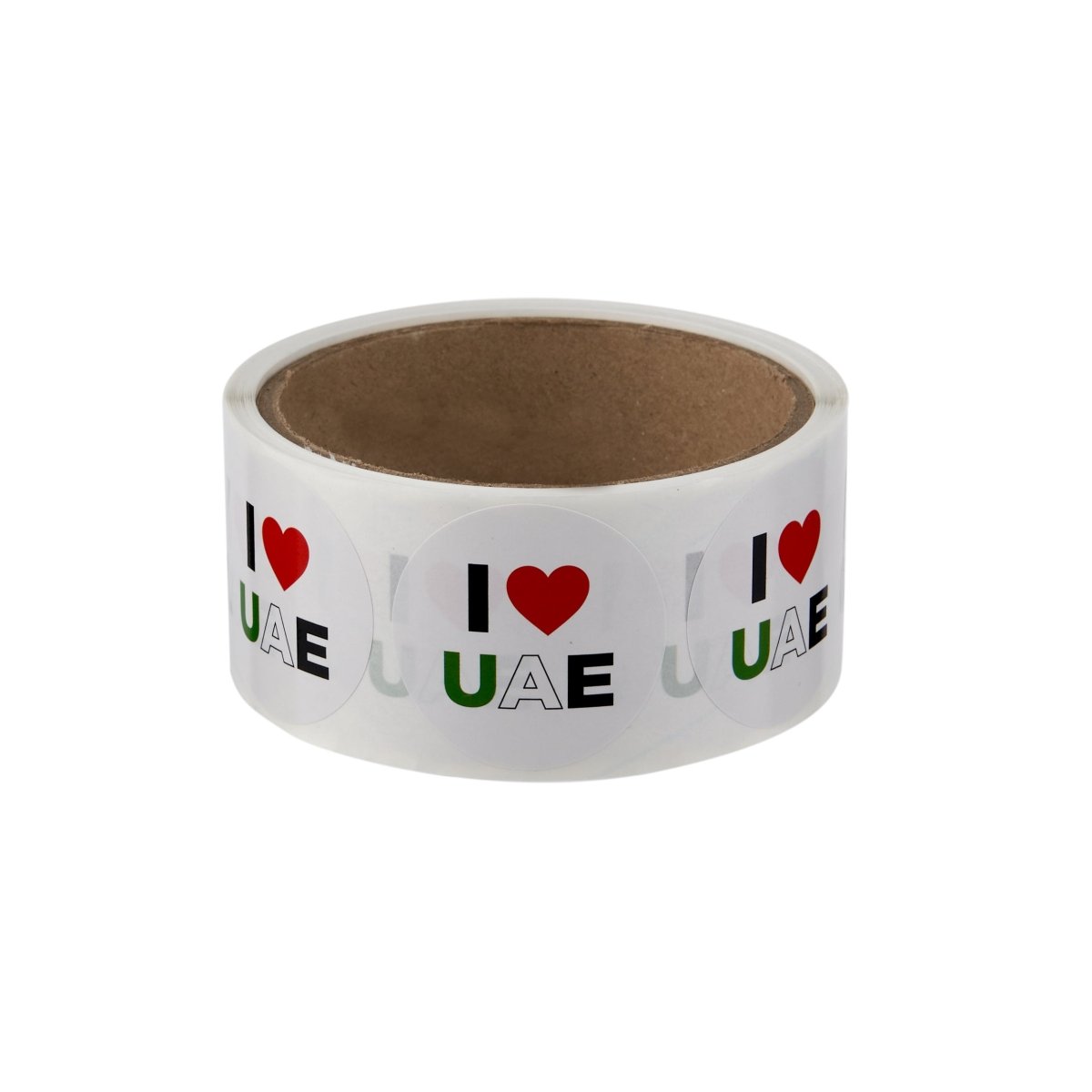 I Love UAE Round Sticker 250 Pieces 40mm - hotpackwebstore.com - Decorative Stickers