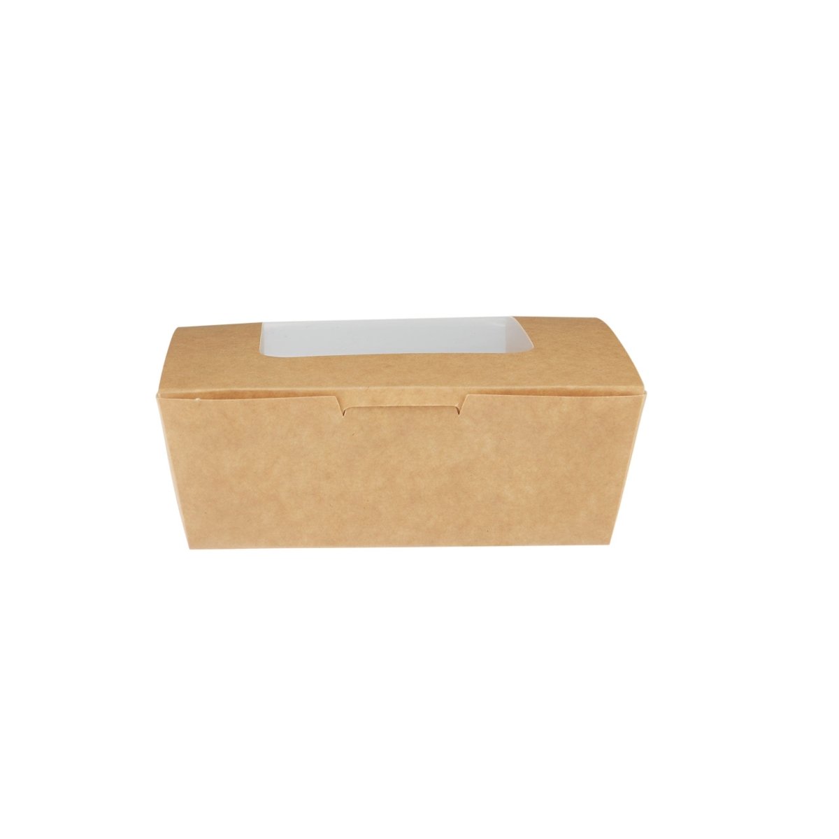 Kraft box with wider window 13x13 cm 250 Pieces - hotpackwebstore.com - Salad Boxes