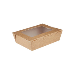 Kraft Brown Top Lunch Box with Window - hotpackwebstore.com - Kraft Lunch Box