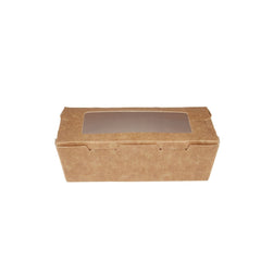 Kraft Brown Top Lunch Box with Window - hotpackwebstore.com - Kraft Lunch Box