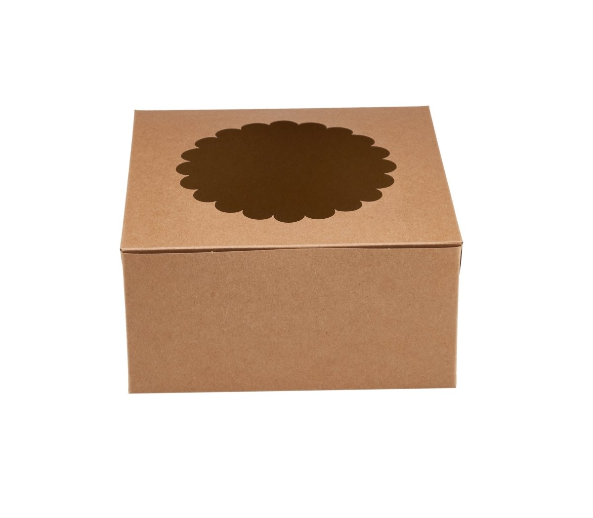 Kraft Cake Box Round With Window 100 Pieces - hotpackwebstore.com - Cake Boxes