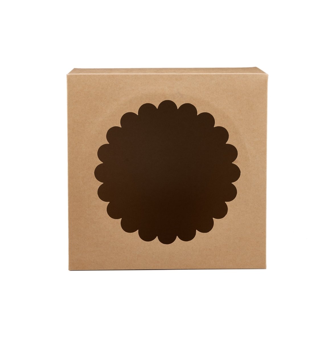 Kraft Cake Box Round With Window 100 Pieces - hotpackwebstore.com - Cake Boxes