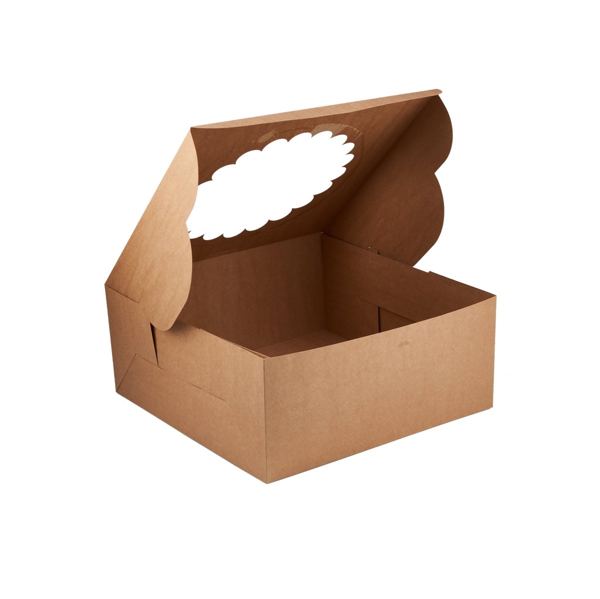 Kraft Cake Box Round With Window 100 Pieces - hotpackwebstore.com - Cake Boxes