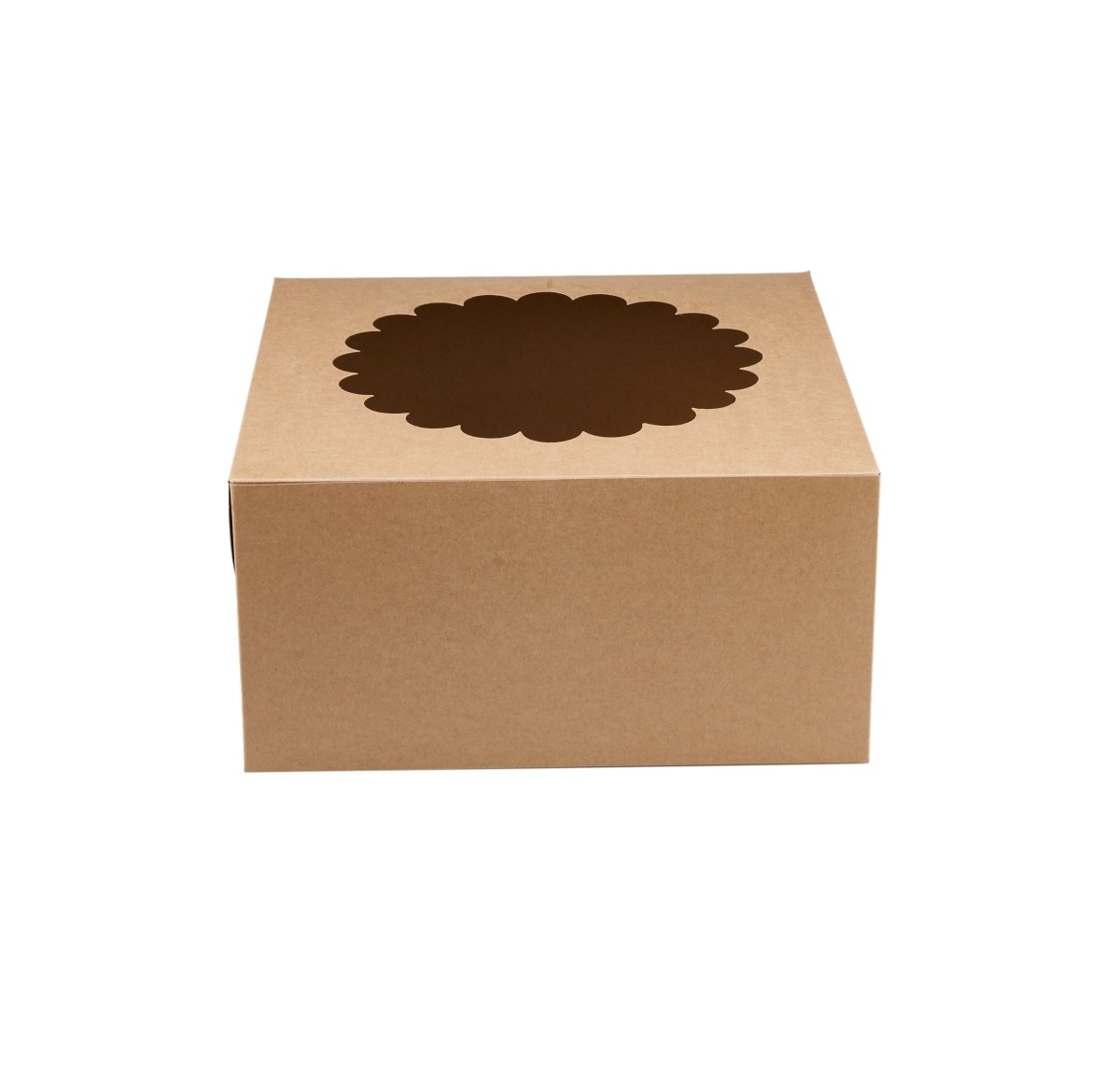 Kraft Cake Box Round With Window 100 Pieces - hotpackwebstore.com - Cake Boxes