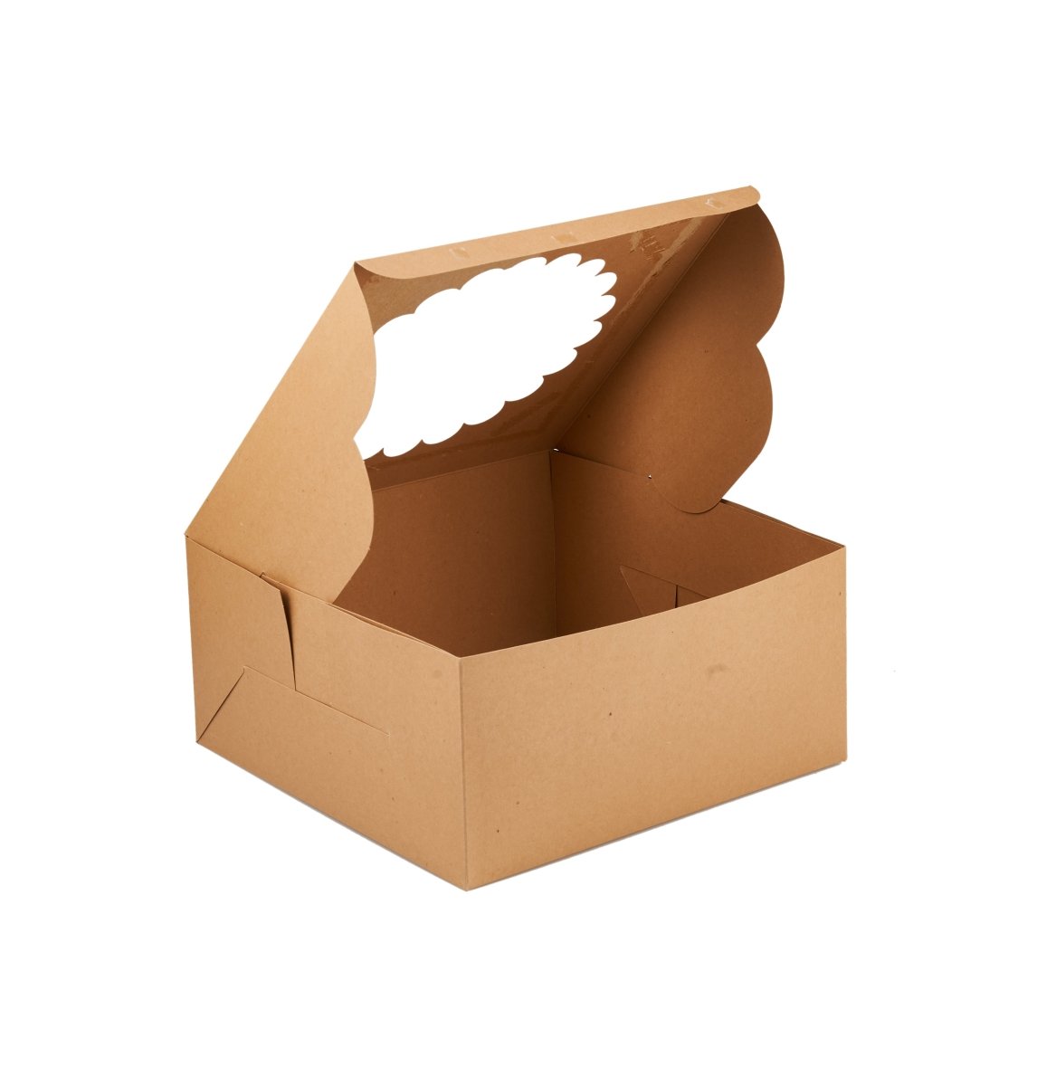 Kraft Cake Box Round With Window 100 Pieces - hotpackwebstore.com - Cake Boxes