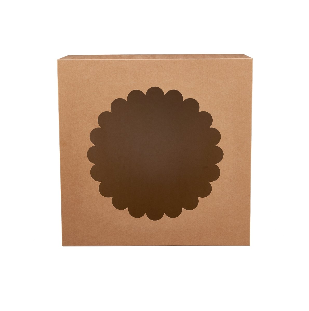 Kraft Cake Box Round With Window 100 Pieces - hotpackwebstore.com - Cake Boxes