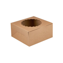 Kraft Cake Box Round With Window 100 Pieces - hotpackwebstore.com - Cake Boxes