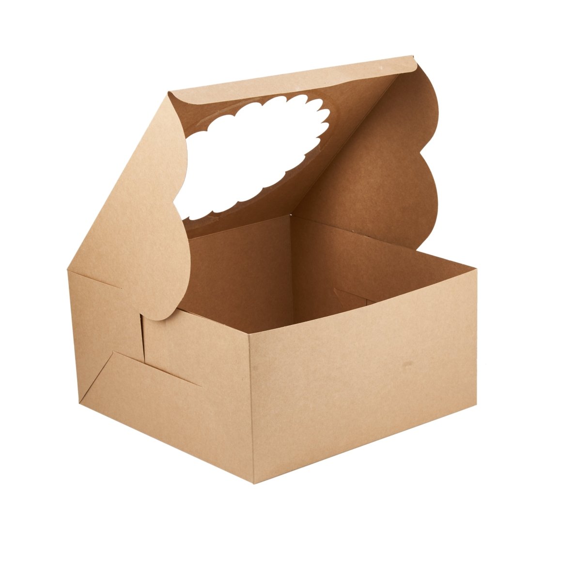 Kraft Cake Box Round With Window 100 Pieces - hotpackwebstore.com - Cake Boxes