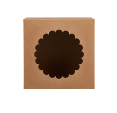 Kraft Cake Box Round With Window 100 Pieces - hotpackwebstore.com - Cake Boxes