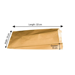 Kraft Flat Bottom Bag 10x6x22 cm - hotpackwebstore.com - Flat Bottom Paper Bags