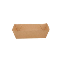 Kraft Flute Boat Tray - hotpackwebstore.com - Kraft Tray