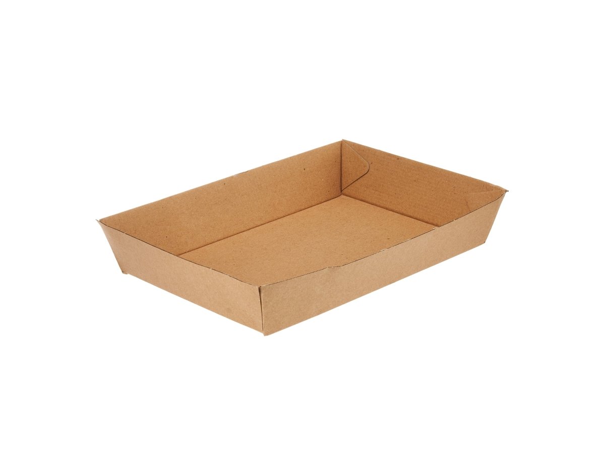 Kraft Flute Boat Tray - hotpackwebstore.com - Kraft Tray