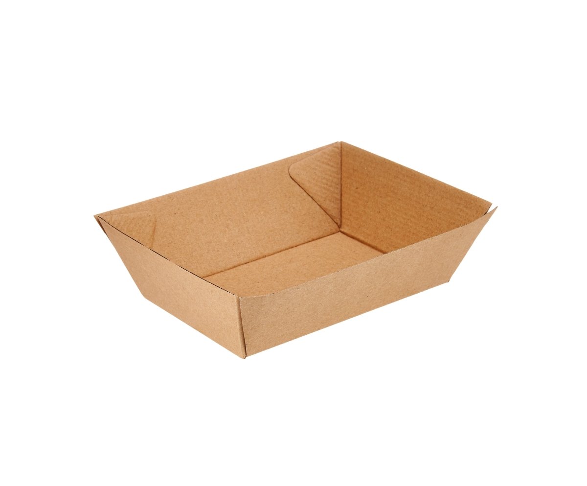 Kraft Flute Boat Tray - hotpackwebstore.com - Kraft Tray