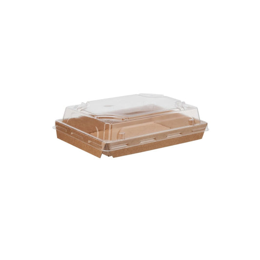 Kraft Flute Sushi Container With Lid - hotpackwebstore.com - Kraft Sushi Containers