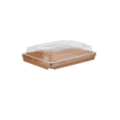 Kraft Flute Sushi Container With Lid - hotpackwebstore.com - Kraft Sushi Containers