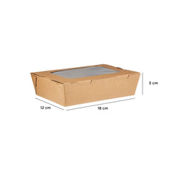 Kraft Lunch Box with Window - hotpackwebstore.com - Kraft Lunch Box