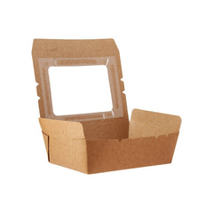 Kraft Lunch Box with Window - hotpackwebstore.com - Kraft Lunch Box