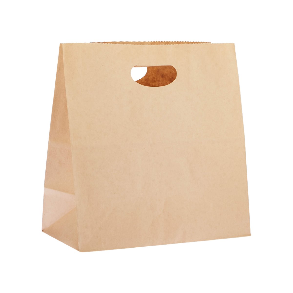 Kraft Paper Bag Die Cut Handle - hotpackwebstore.com - Flat Handle Paper Bags