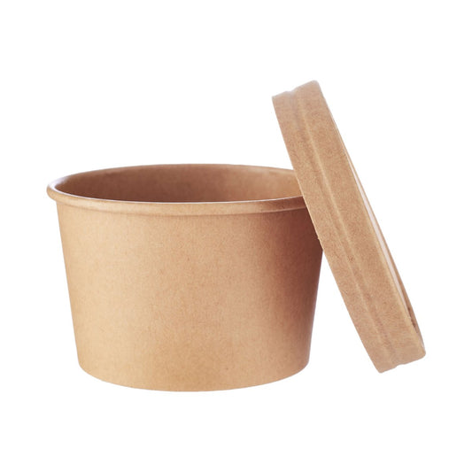 Kraft Paper Noodle Bowl with Kraft Lid - hotpackwebstore.com - Noodle Bowls