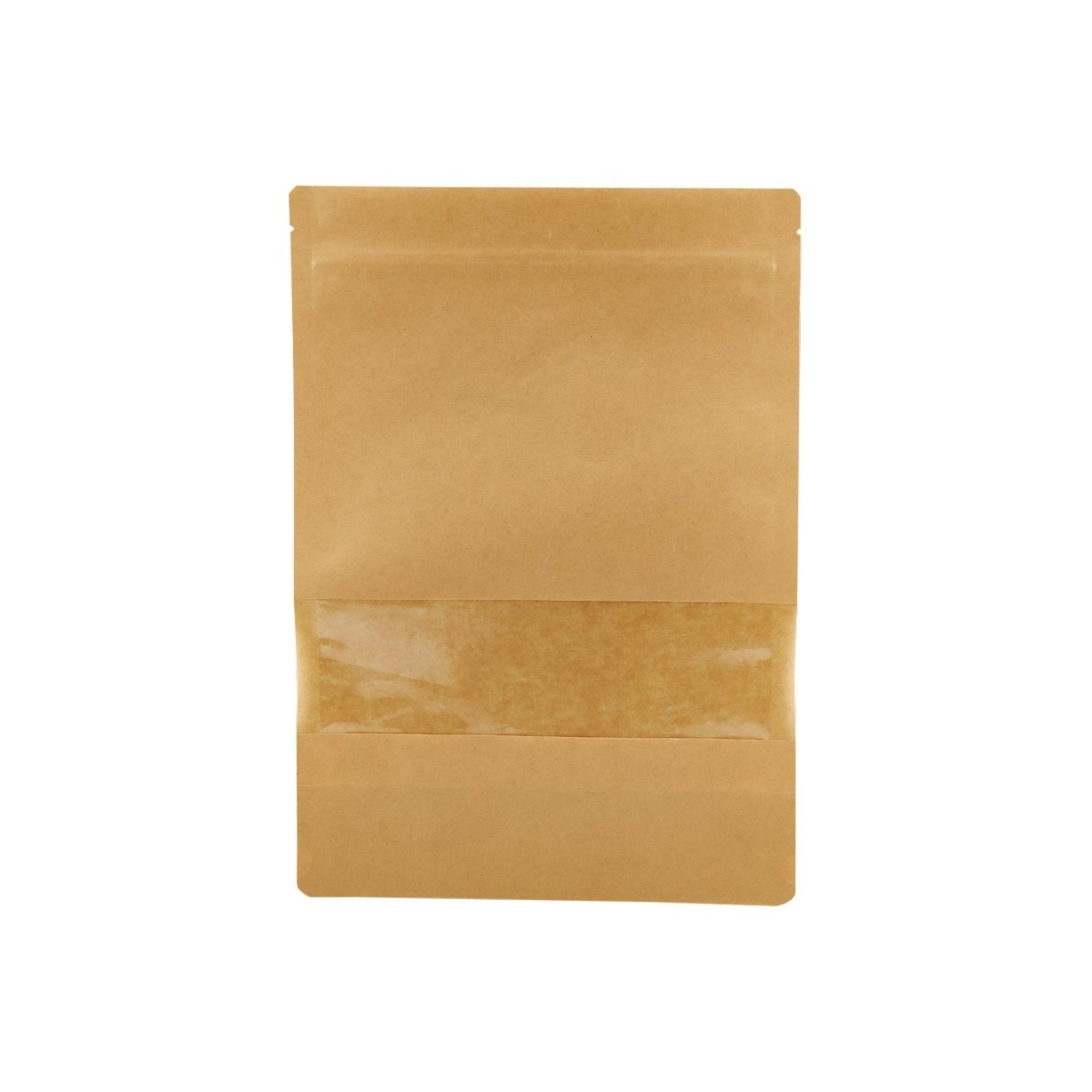 Kraft Resealable Paper Bag With Window 50 Pieces - hotpackwebstore.com - Paper Bags