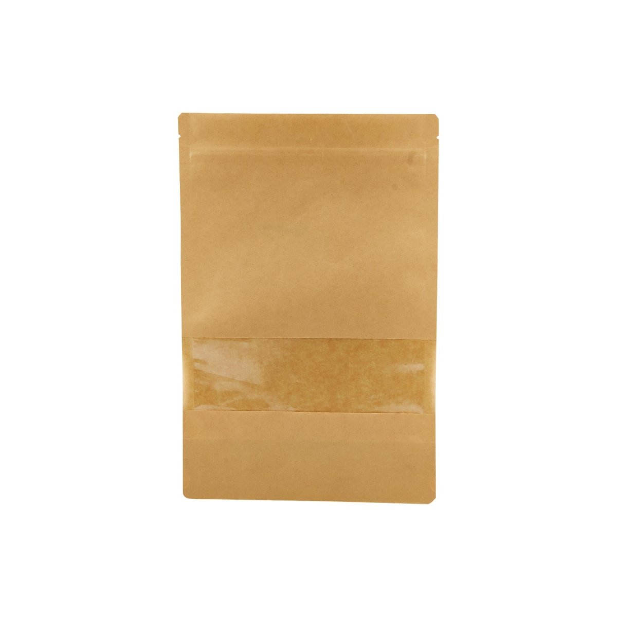 Kraft Resealable Paper Bag With Window 50 Pieces - hotpackwebstore.com - Paper Bags