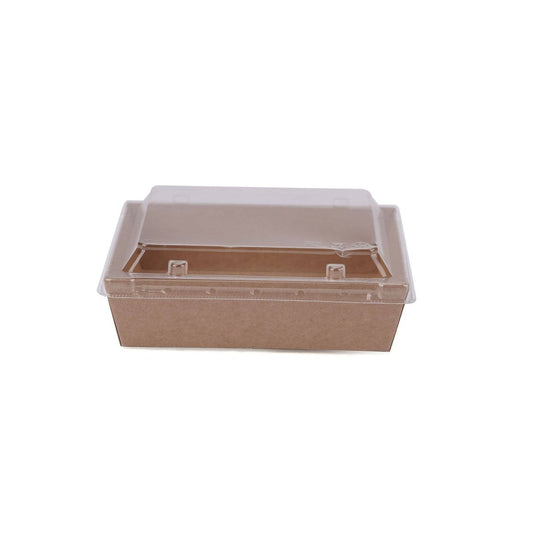 Kraft Salad Container 13.6x13.6x3.5 cm 400 Pieces - hotpackwebstore.com - Salad Boxes