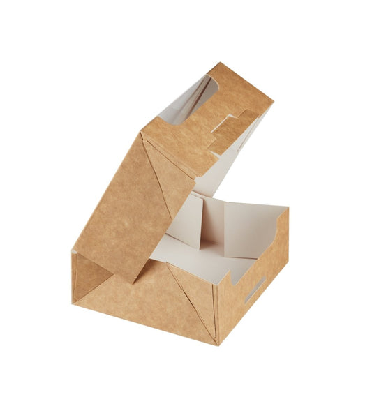 Kraft Square Deli Box with Window - hotpackwebstore.com - Deli Box