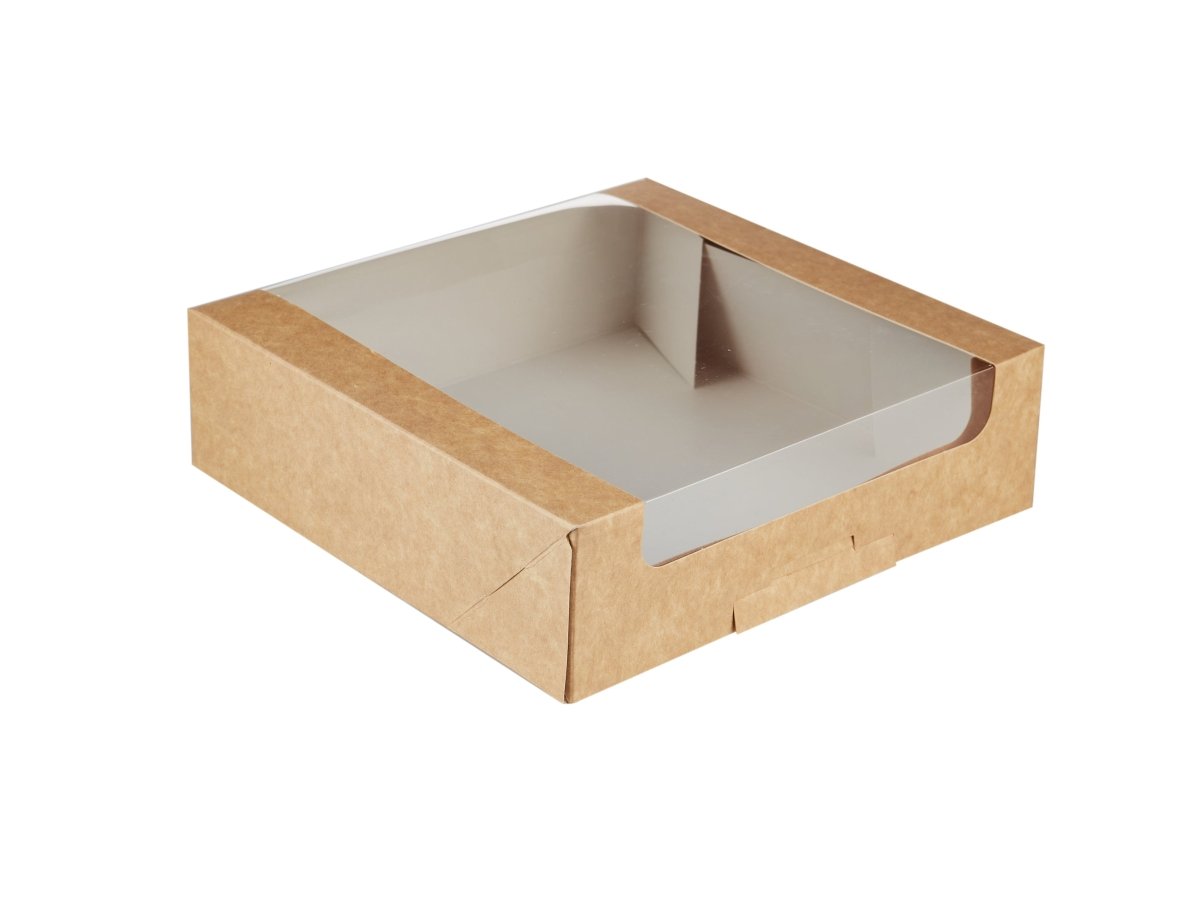 Kraft Square Deli Box with Window - hotpackwebstore.com - Deli Box