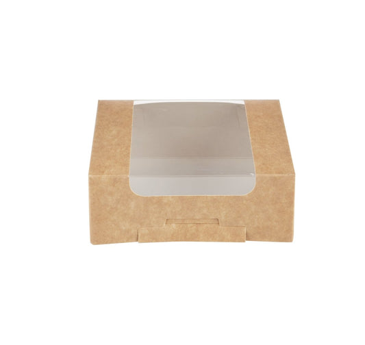 Kraft Square Deli Box with Window - hotpackwebstore.com - Deli Box