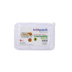 Microwave 2 Compartment Container With Lid - hotpackwebstore.com - Microwavable Containers