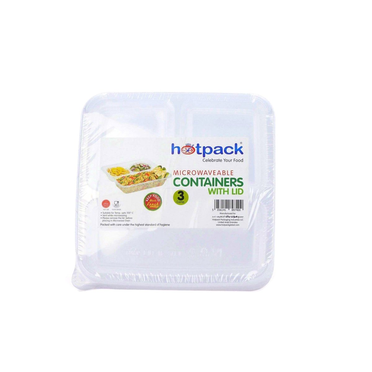 Microwave 3 Compartment Container With Lid - hotpackwebstore.com - Microwavable Containers