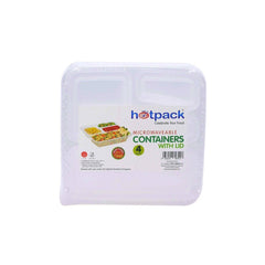 Microwave 4 Compartment Container With Lid - hotpackwebstore.com - Microwavable Containers