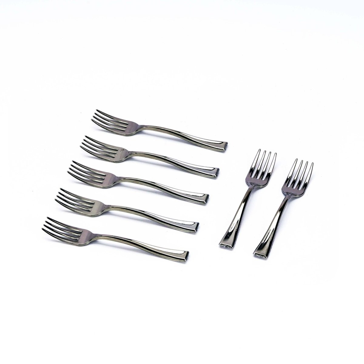 Mini - Tasting Silver Forks 50 Pieces - hotpackwebstore.com - Plastic Cutleries